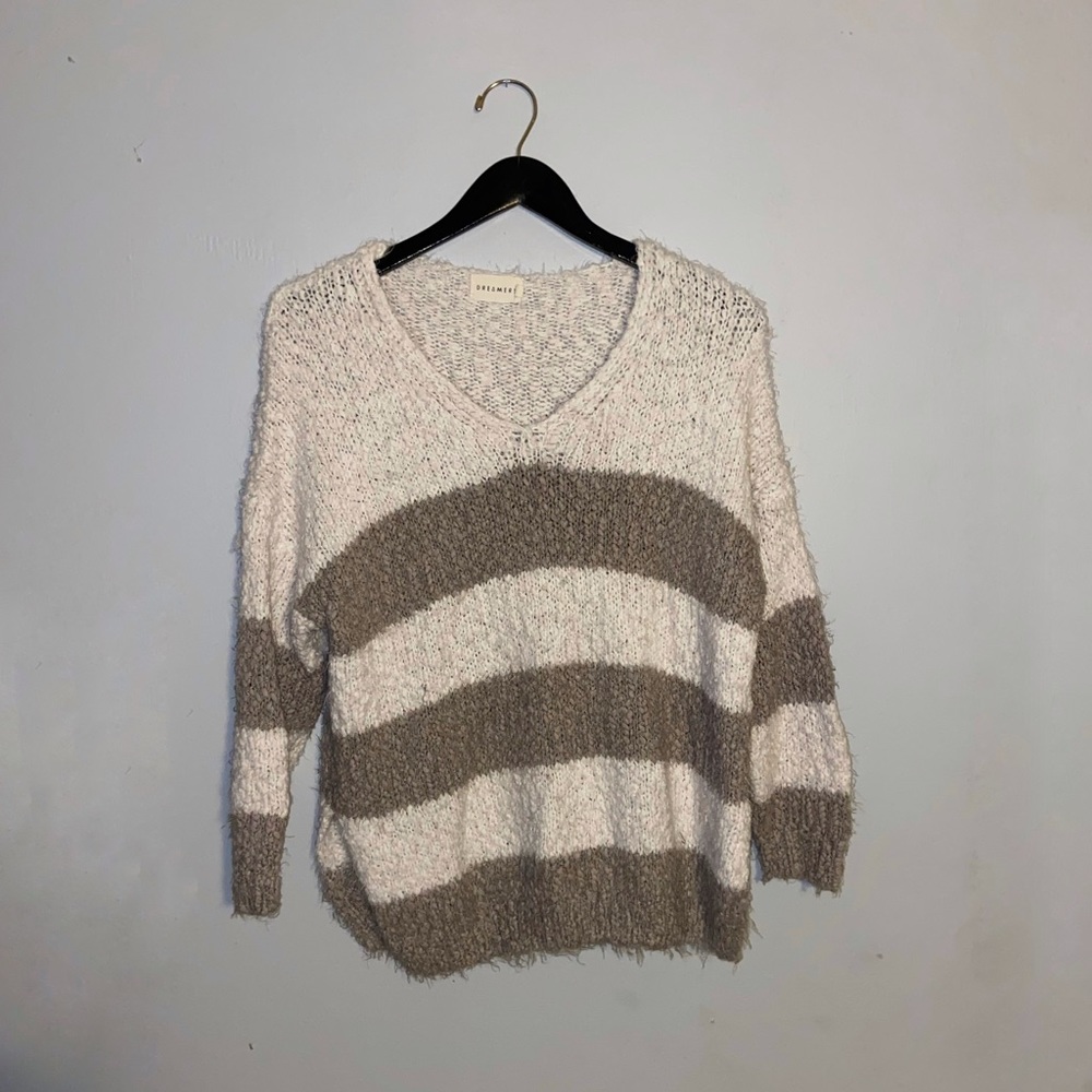 Dreamers striped popcorn knit sweater